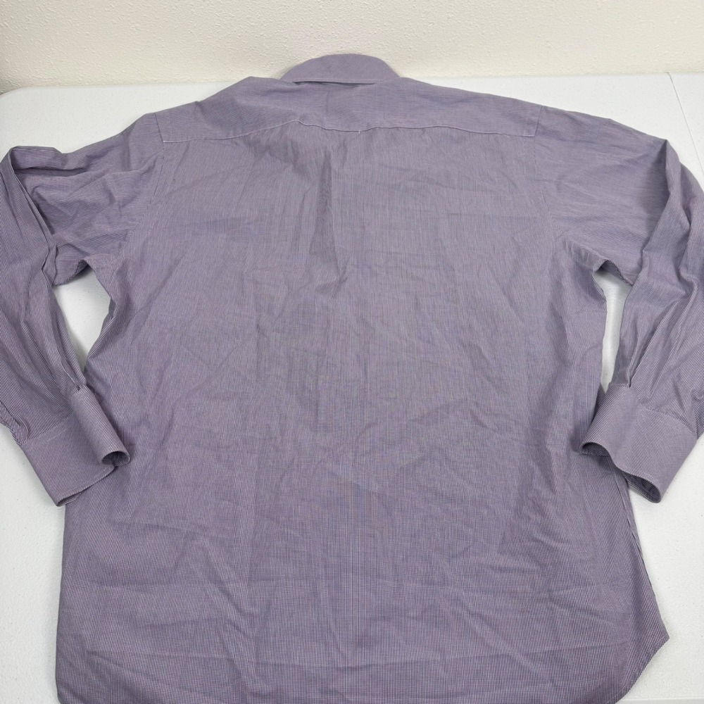 Tailorbyrd Mens Purple Micro Check‎ 100% 2-Ply Cotton Button Down Shirt Size M - Picture 8 of 8